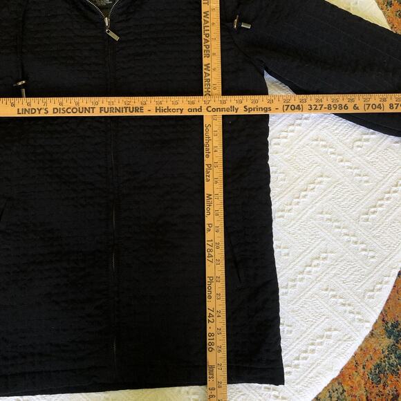 VTG Alaska Frontier Black Quilted Jacket Small Hooded 90s Barn Chore Minimalist - Picture 9 of 9